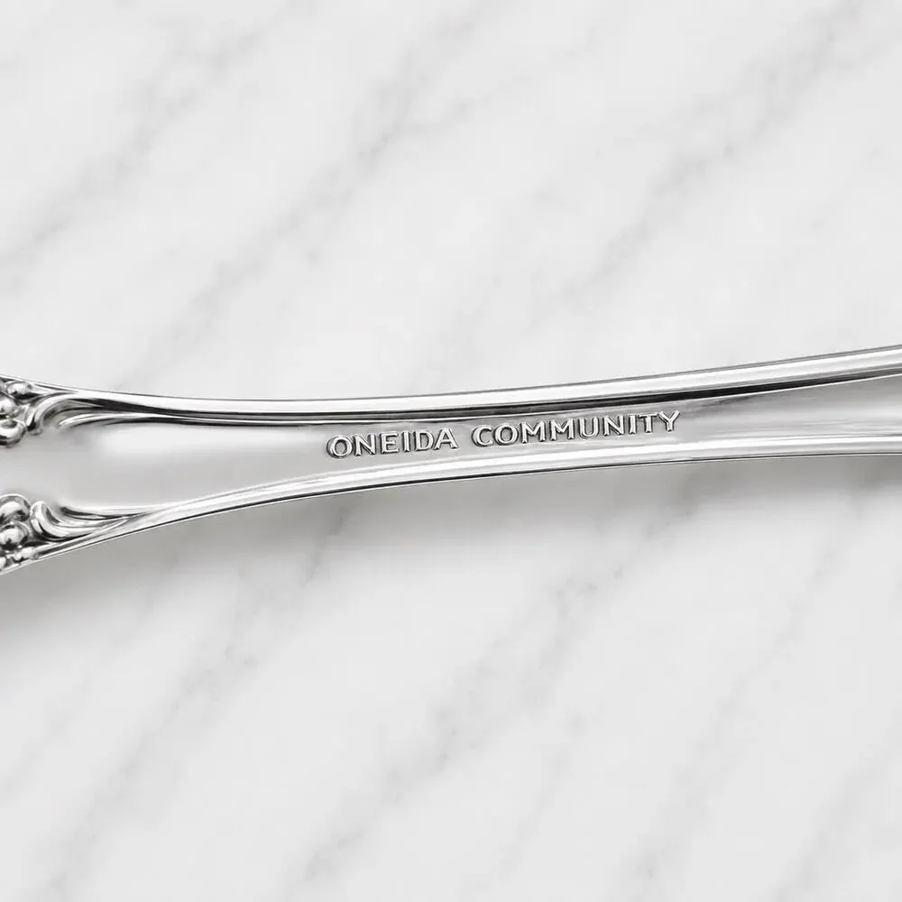 Oneida Community BRAHMS Stainless Meat Serving Fork Silverware Flatware Rococo